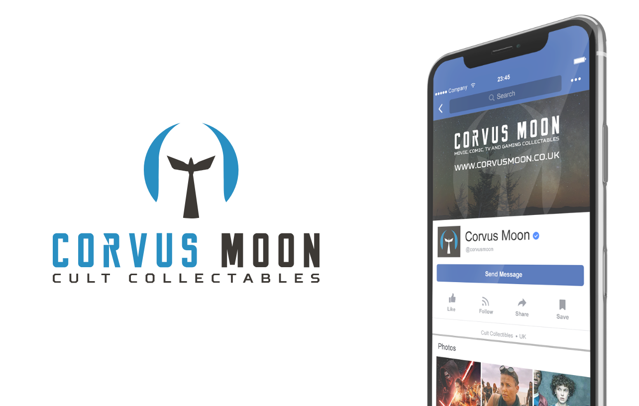 Corvus Moon log and facebook page