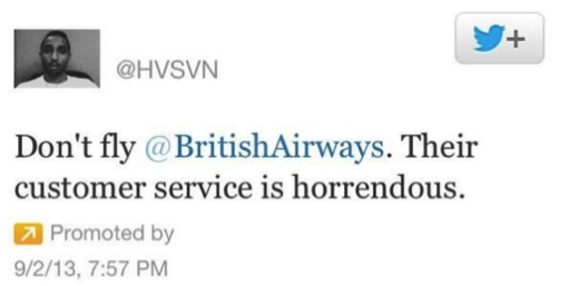 British Airways Tweet