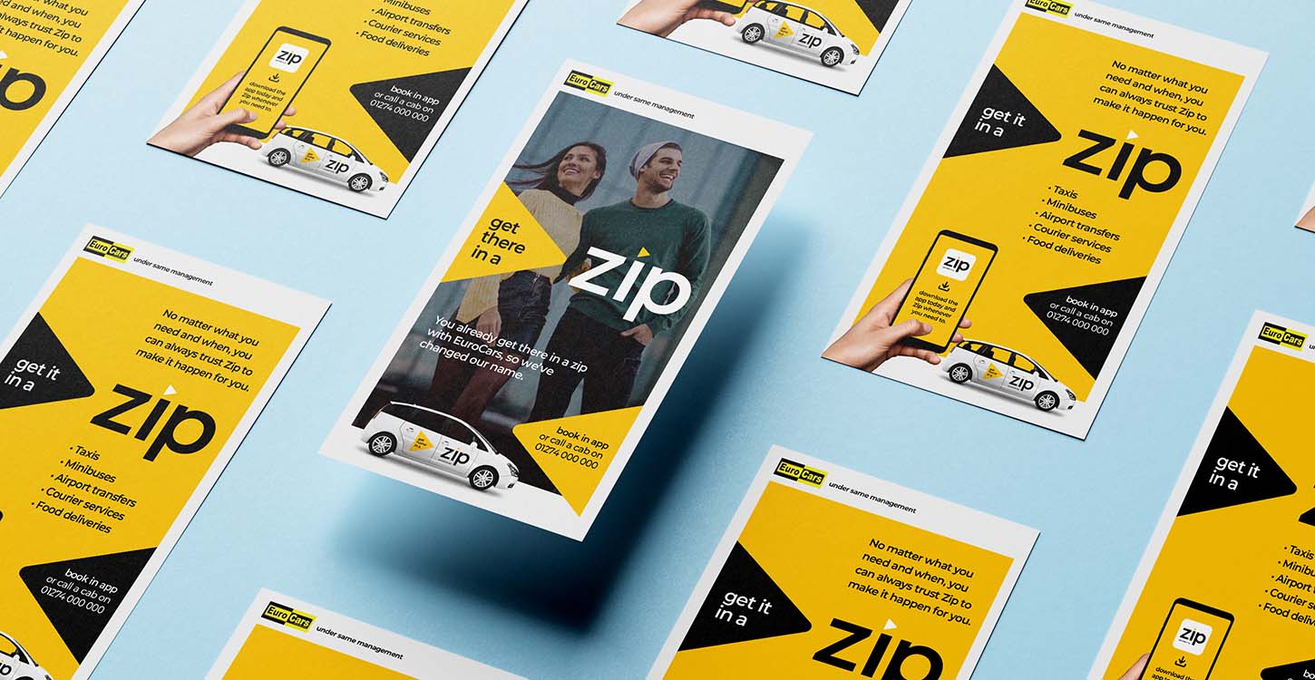Leaflets demonstrating Zip branding