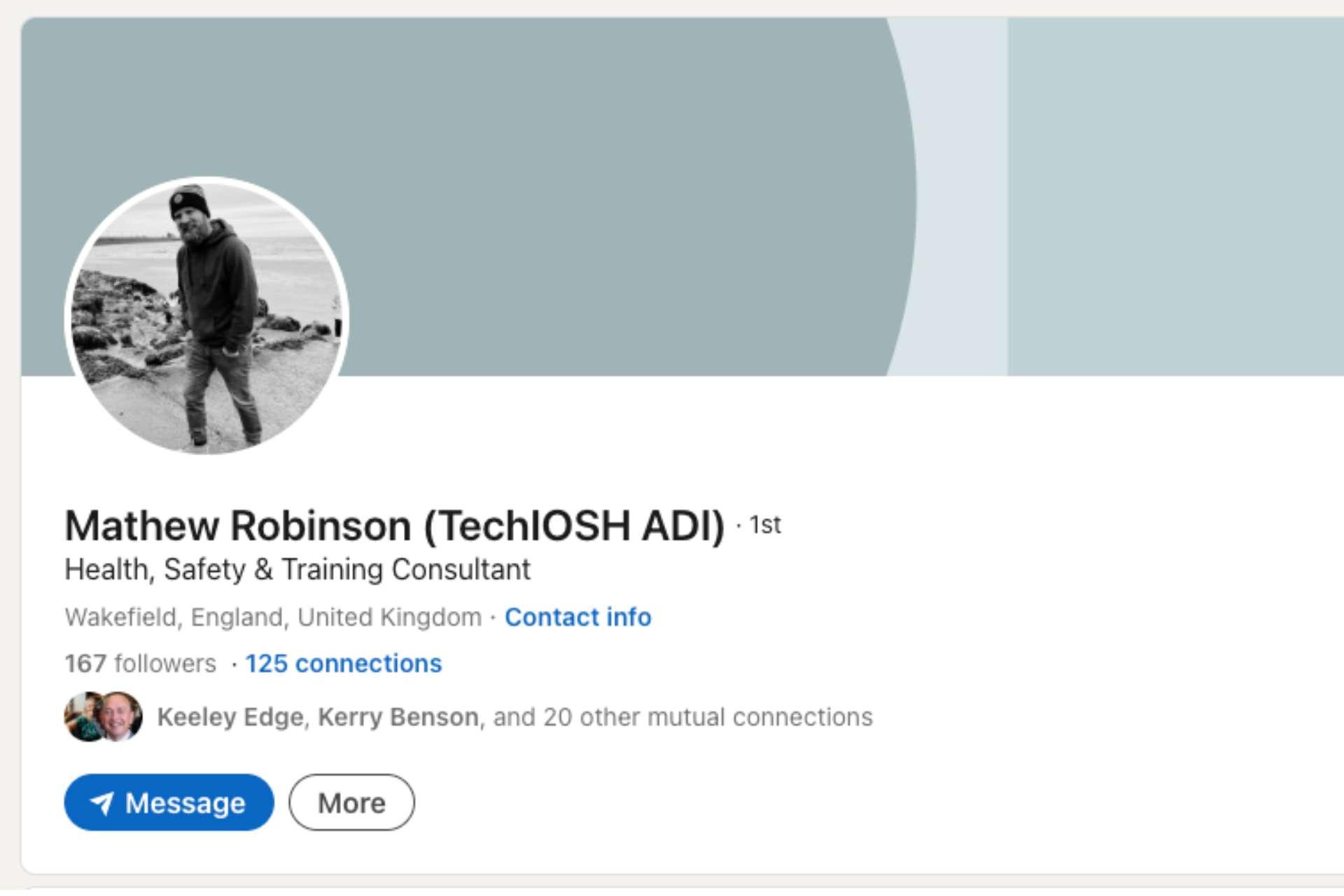 Mathew Robinson of 888 Safety Solutions personal LinkedIn profile