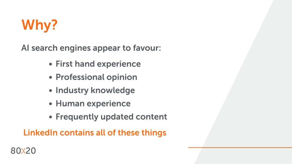 What AI search favours